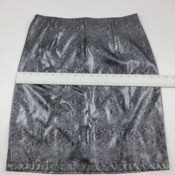 Vintage Y2K Club Kids Metallic Snake Print Moto Jacket & Skirt Set Silver Black - Picture 12 of 16